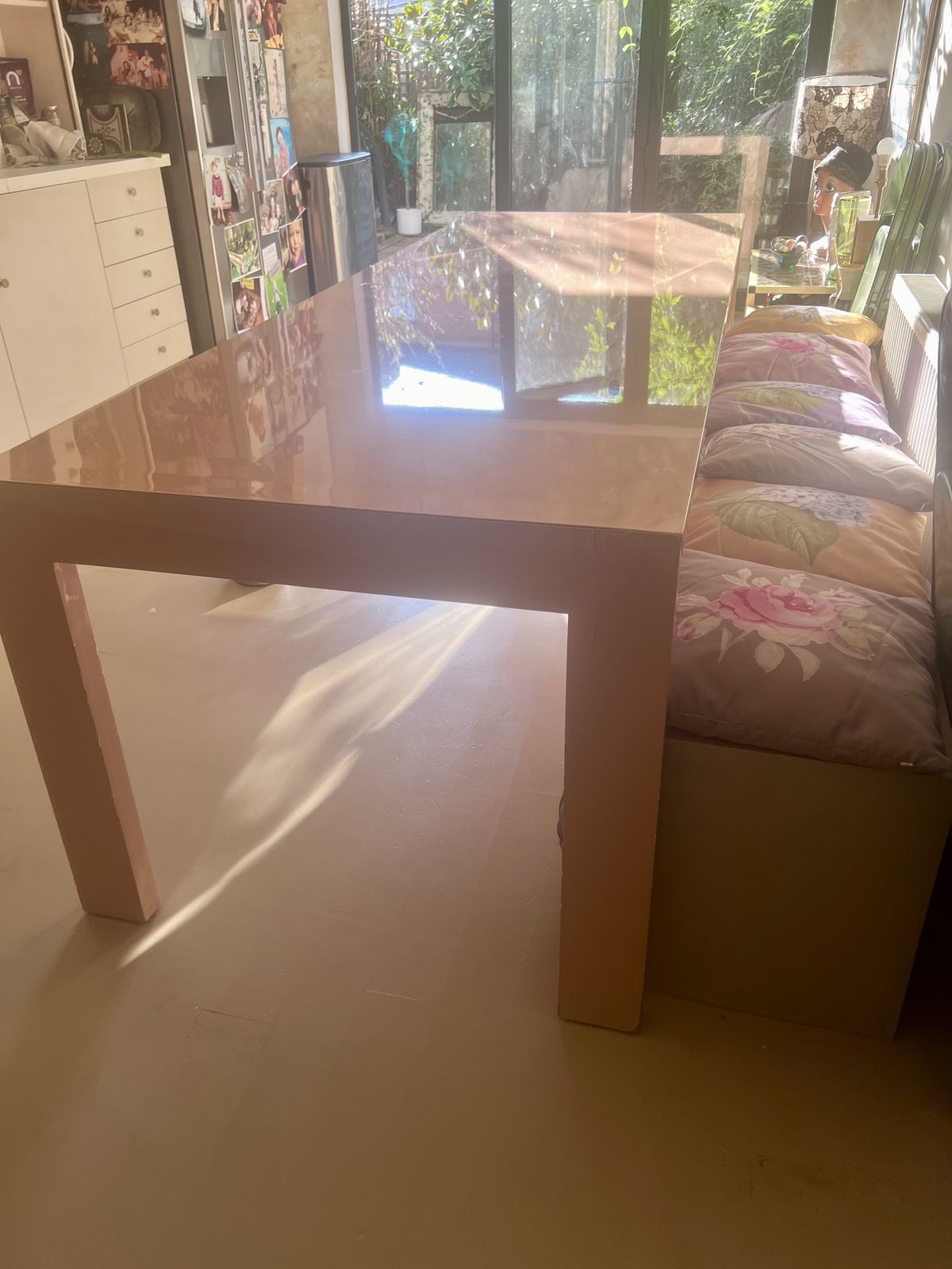 Rare Cappellini 250x90x75 Gamma Extra Long Dining Table By Jasper Morrison In Glossy/Polished Beige Lacquer (1998) photo vinterior