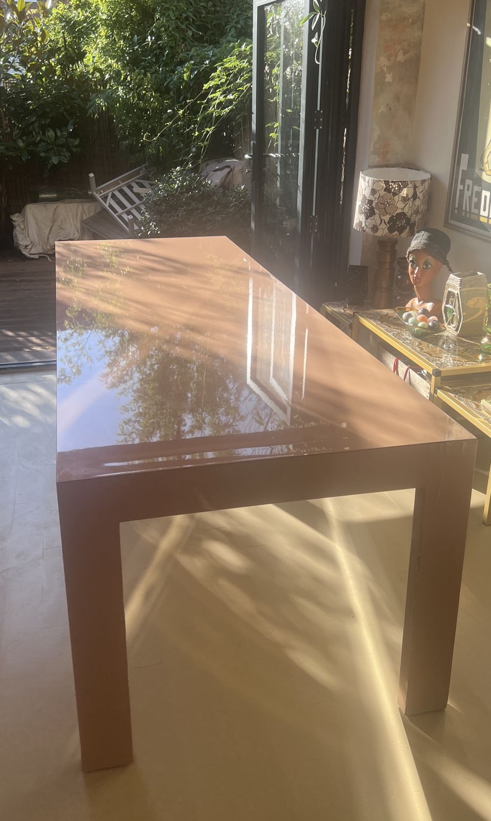 Rare Cappellini 250x90x75 Gamma Extra Long Dining Table By Jasper Morrison In Glossy/Polished Beige Lacquer (1998) photo for sale
