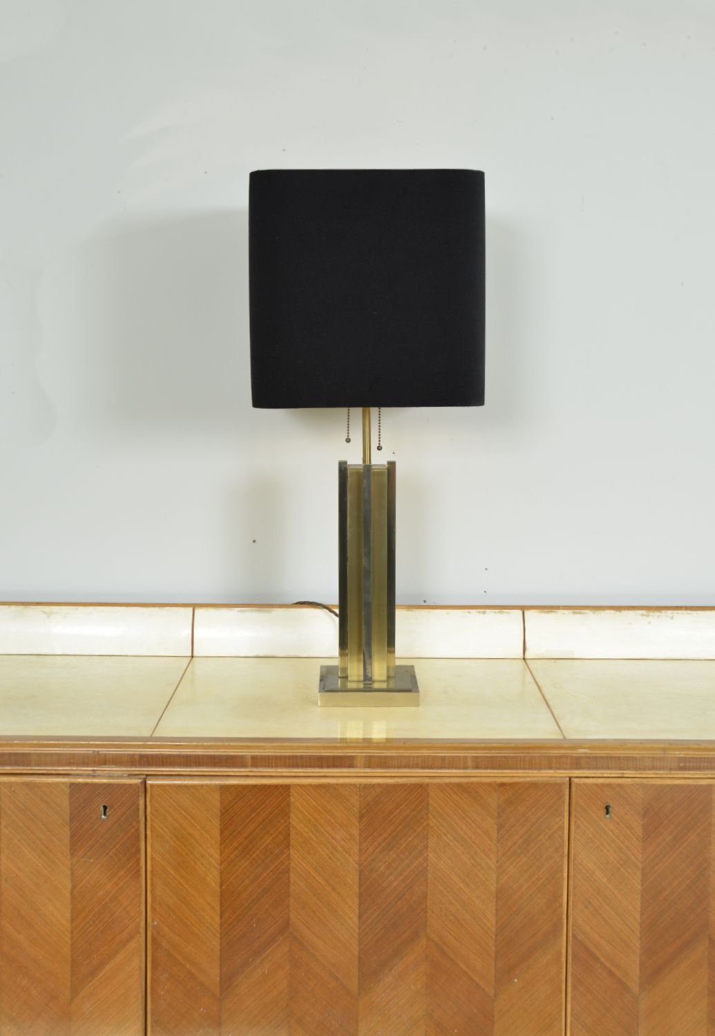 1970s Brutalist Brass Gold Table Lamp By Belgo Chrom Willy Rizzo Style Belgium photo Lighting