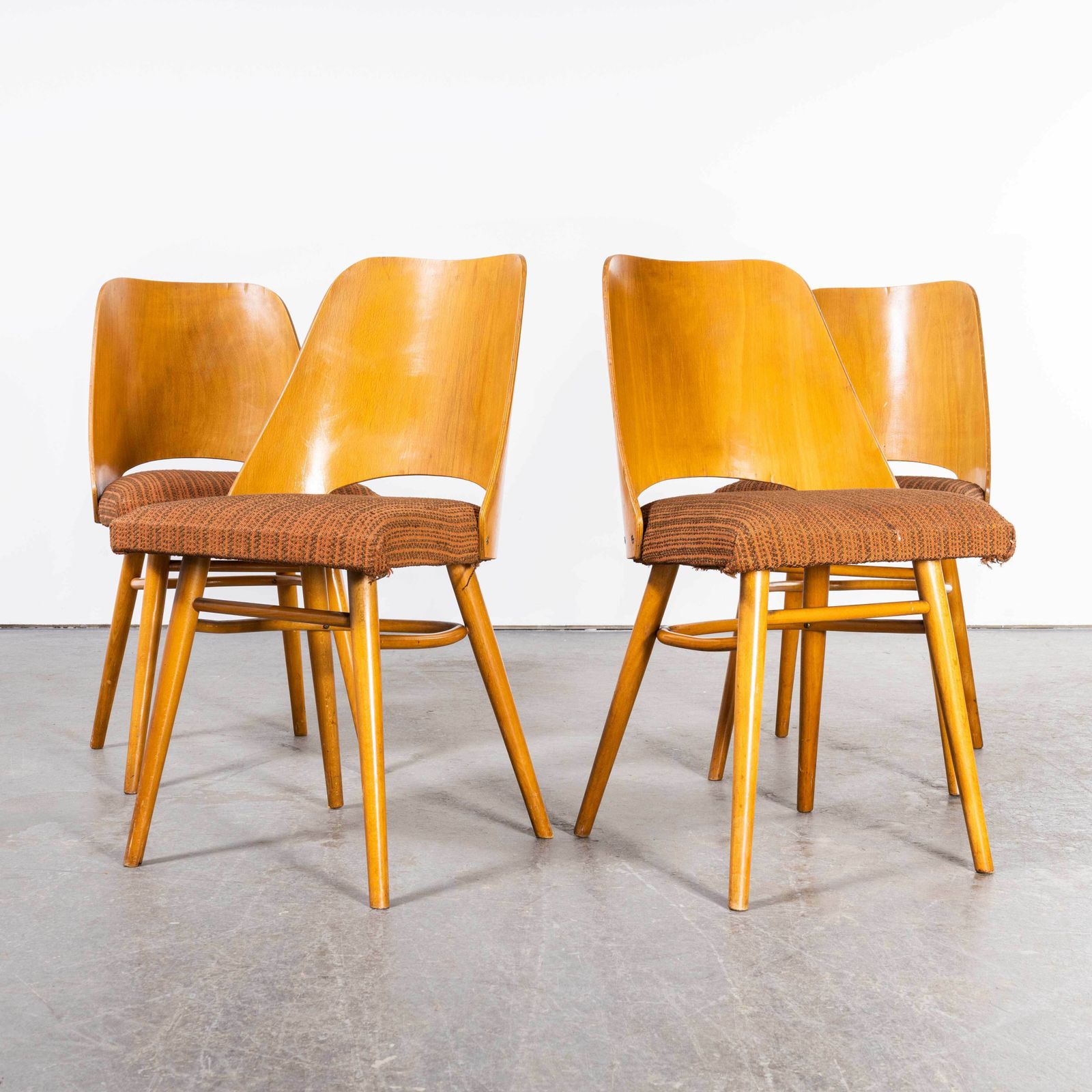 1950’s Upholstered Thon Dining Chairs By Radomir Hoffman – Set Of Four (1879)