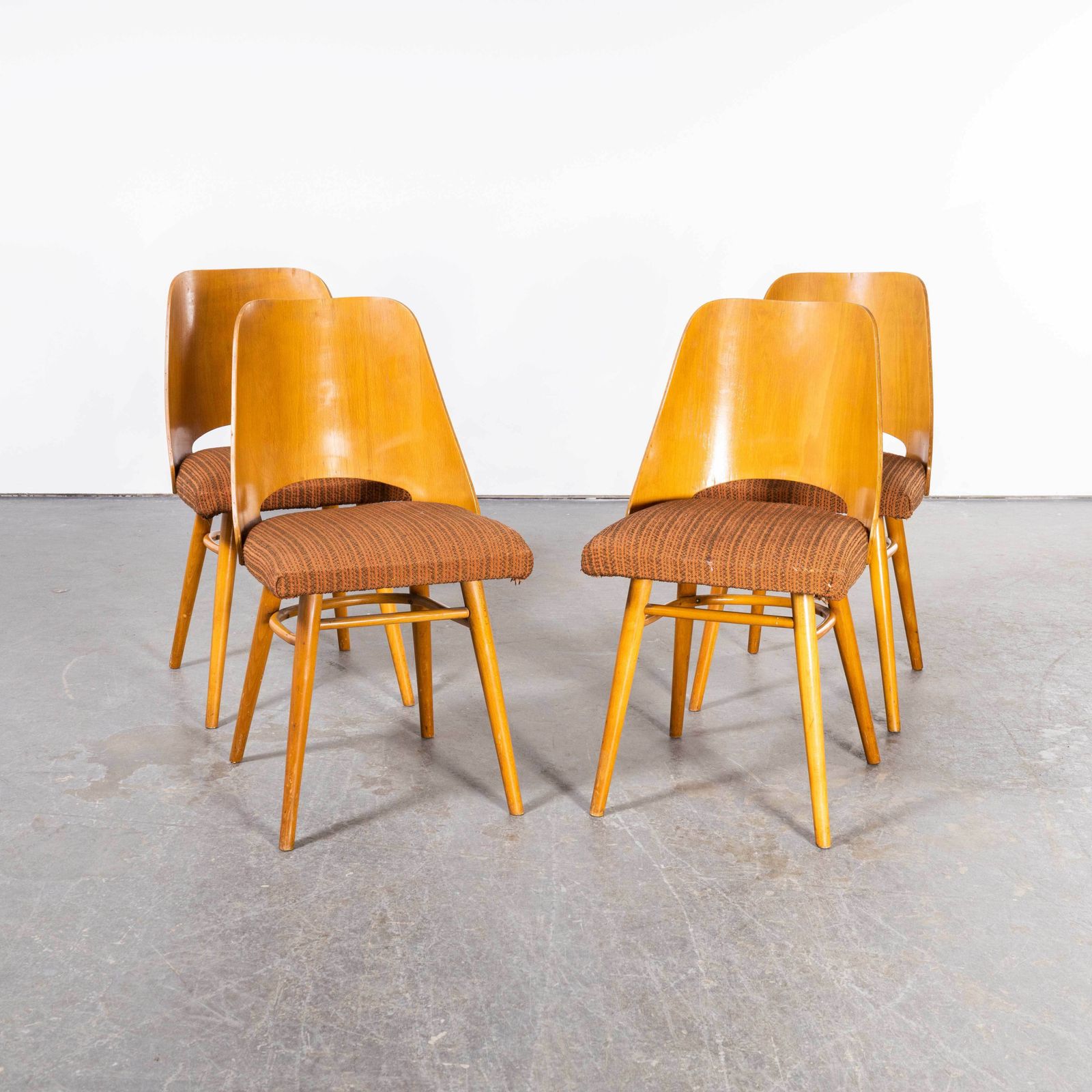 1950’s Upholstered Thon Dining Chairs By Radomir Hoffman – Set Of Four (1879) photo for sale