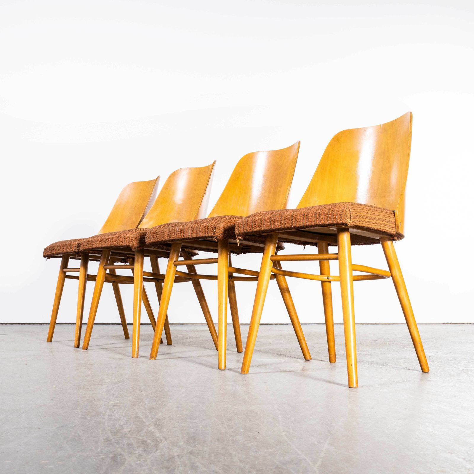 1950’s Upholstered Thon Dining Chairs By Radomir Hoffman – Set Of Four (1879) photo vinterior
