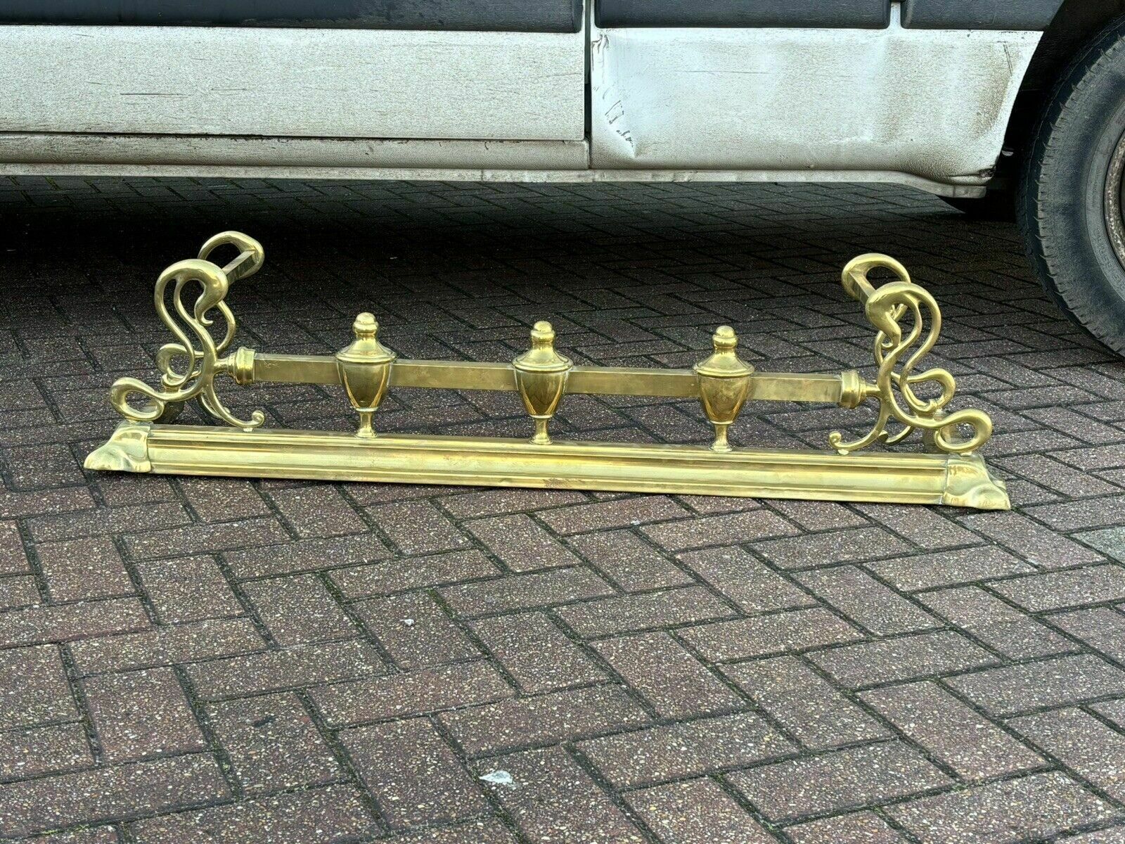 Victorian Brass Fender For A Fireplace photo for sale