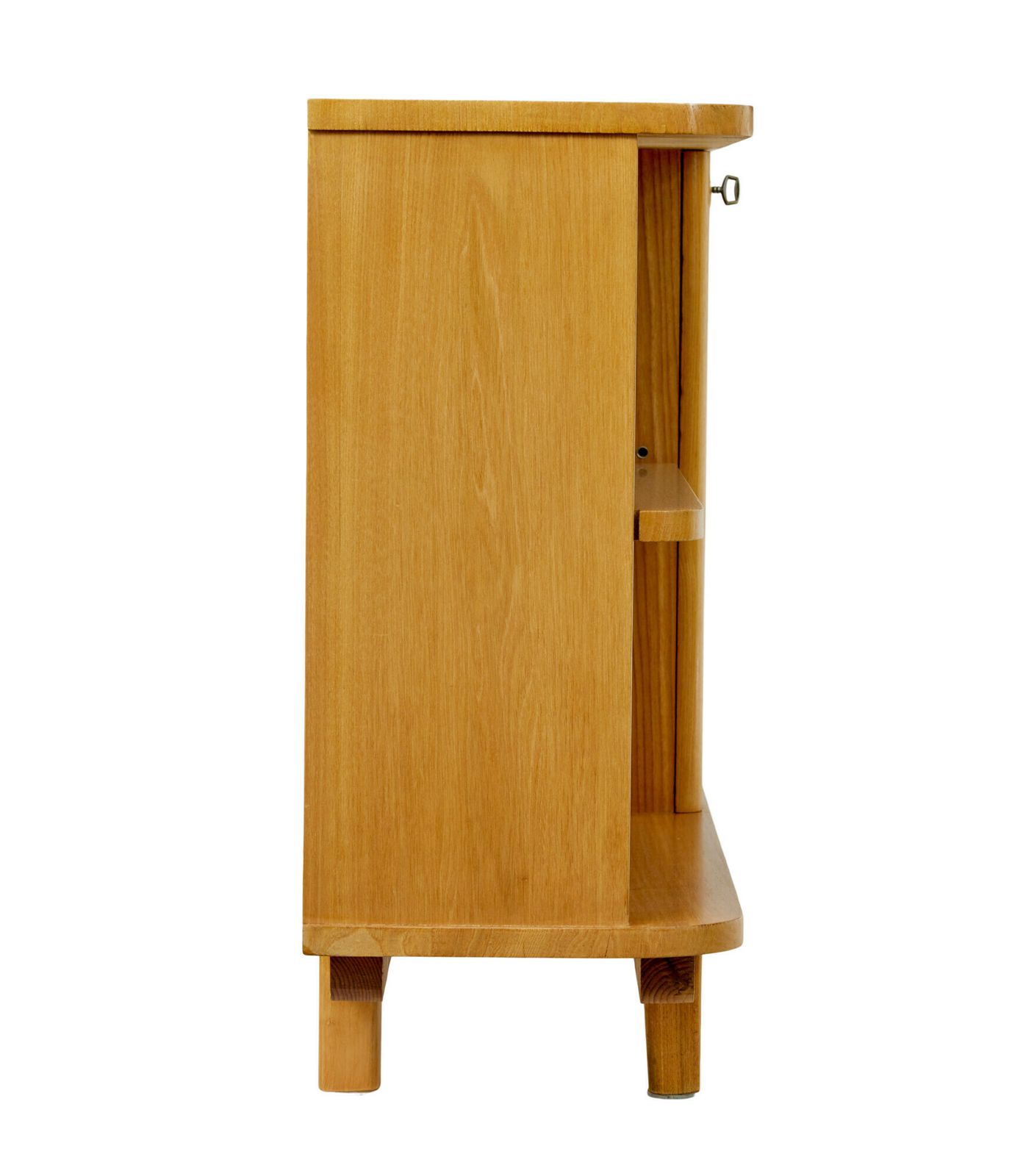 Swedish Mid Century Elm Low Open Bookcase photo vintage