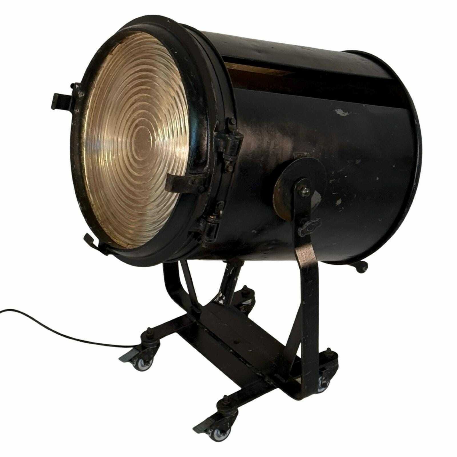 A.E. Cremer   1950's   Studio Lamp / Spotlight   Green   On Original Metal Tripod   Fully Original And Rewired   Made In France