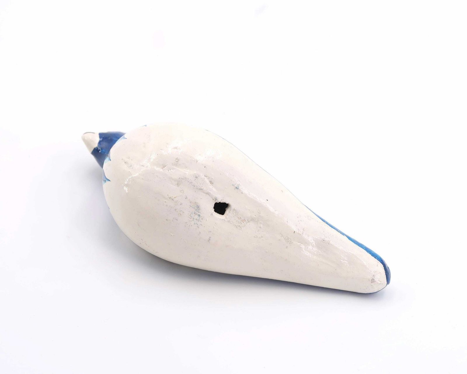 Mexican Folk Terracotta Ceramic Bird, Blue And White Dove, 1970s / Floral, Boho Chic, Bohemian, Mexico photo Art