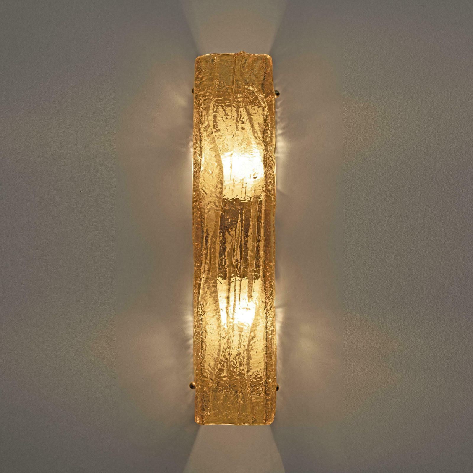Pair Of Yellow Gold Murano Glass Lamps In Mazzega Style photo vinterior