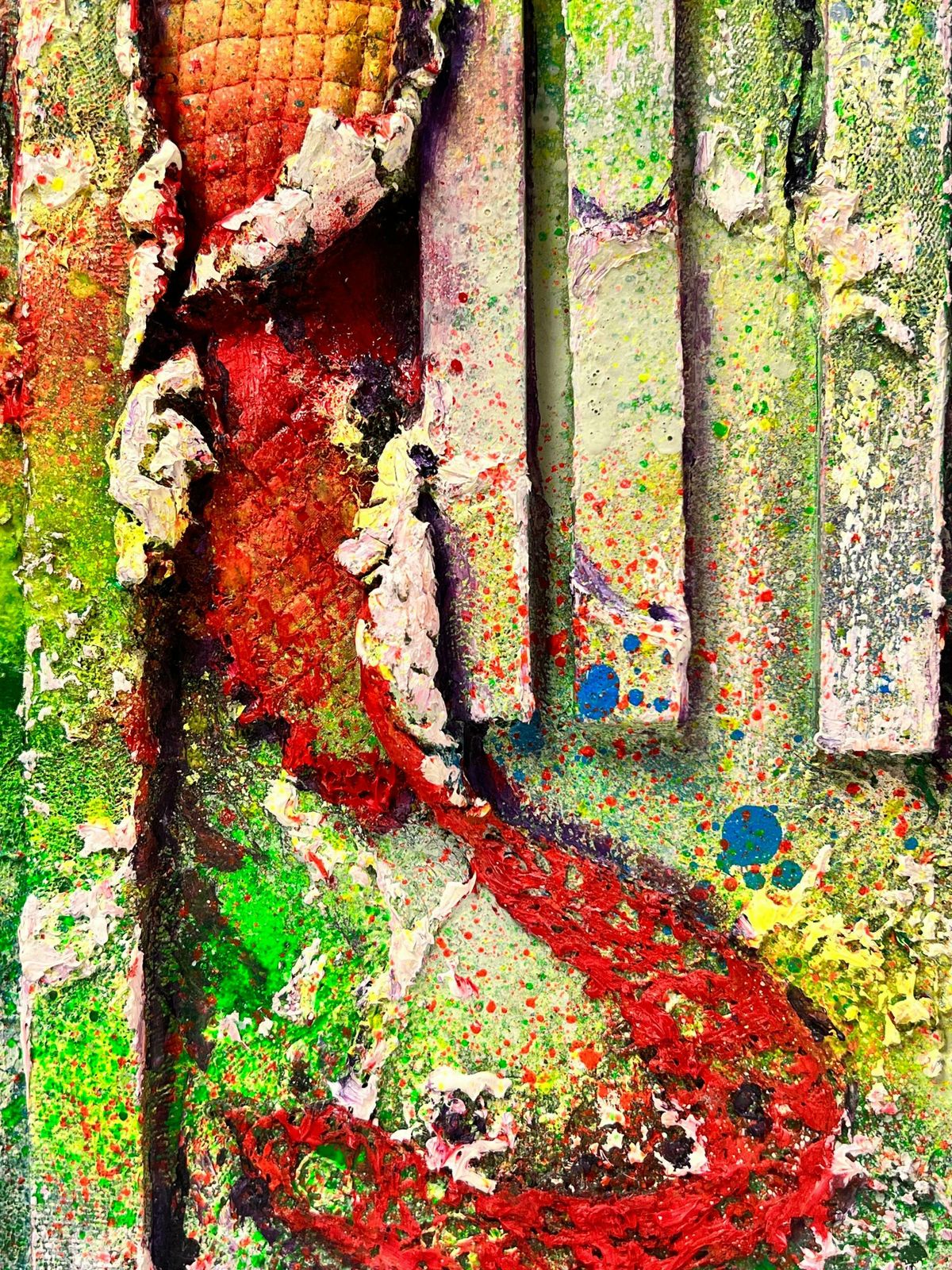 French Schoolcontemporary French Abstract Collage Mixed Media Painting Original Signed Work2004 photo Art