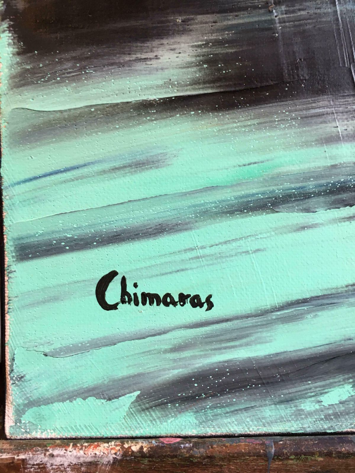 Anna Chimaras“Mint Lemon Tastes” Large French Abstract  Painting photo furniture
