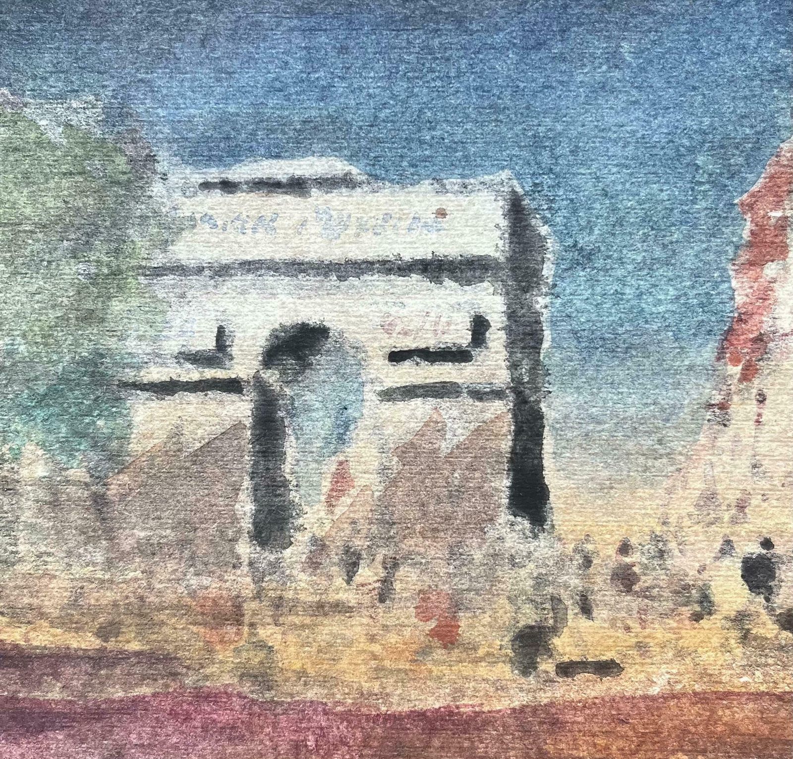 Maurice Mazeiliefrench Impressionist Watercolor Of The Arc De Triomphe In Paris20th Century photo 225.0