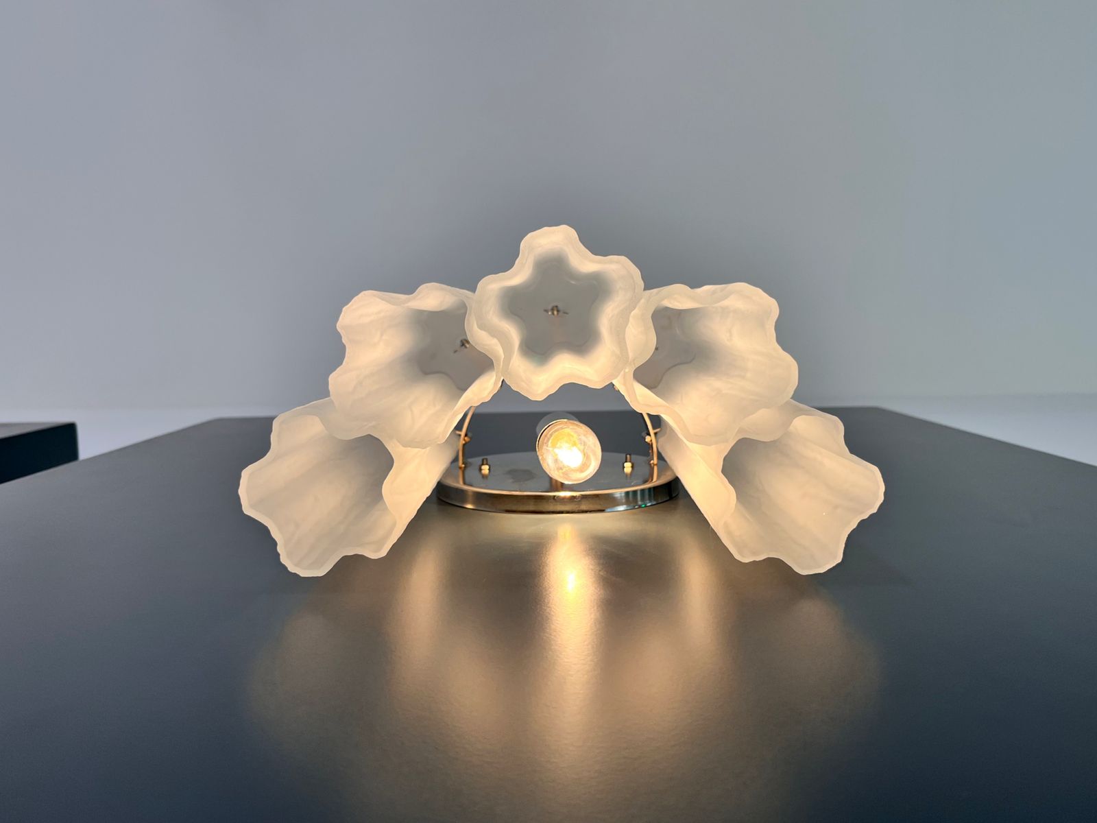 photo buy Fantastic Pair Of Murano Glass Tube Wall Sconces   5 Etched Glass Tube