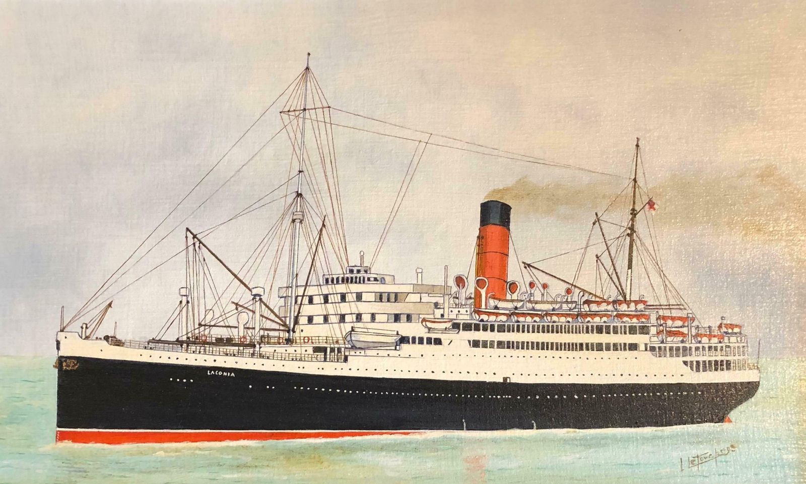 Louis Letoucherms Laconia, Signed Oil Paintingc. 1990