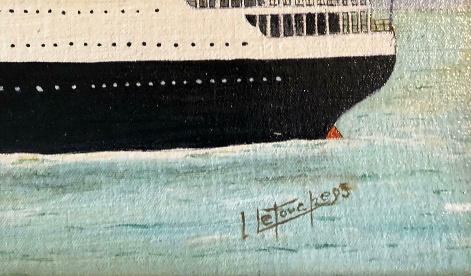 Louis Letoucherms Laconia, Signed Oil Paintingc. 1990 photo for sale