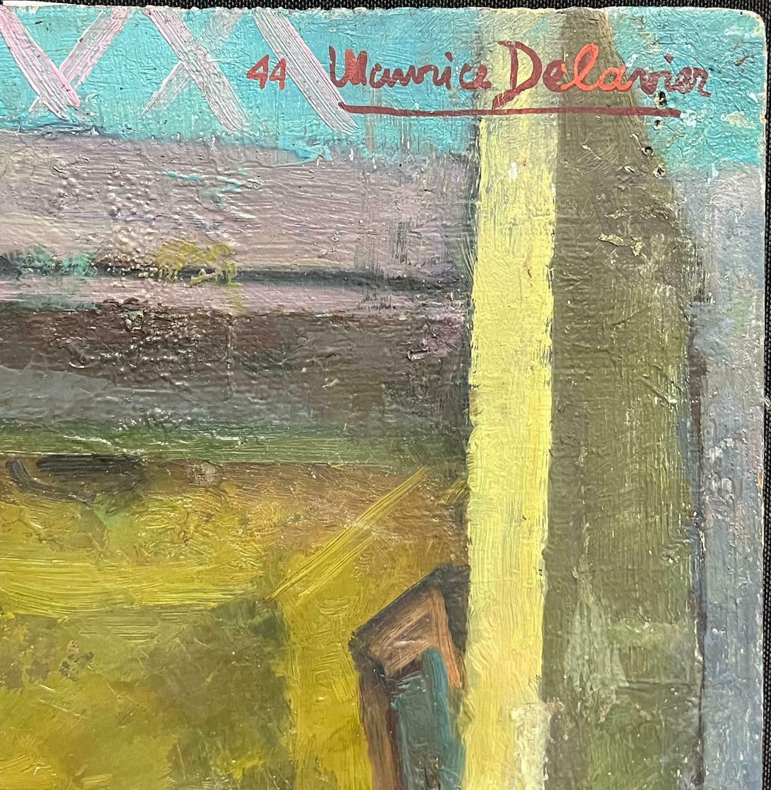 Maurice Delavier1940's French Signed Modernist Oil Painting Nude Figure In Room Interior1950's photo 1175.0