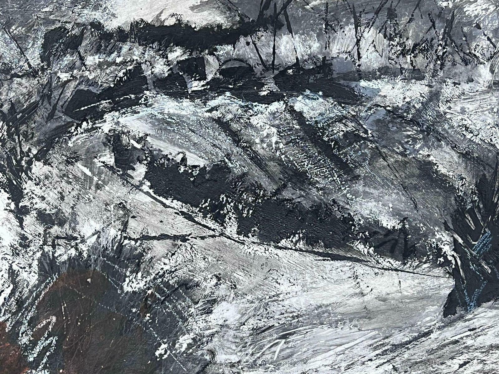 Helen Greenfieldenglish Impressionist Gouache Painting Black And White Hill Abstract photo Art