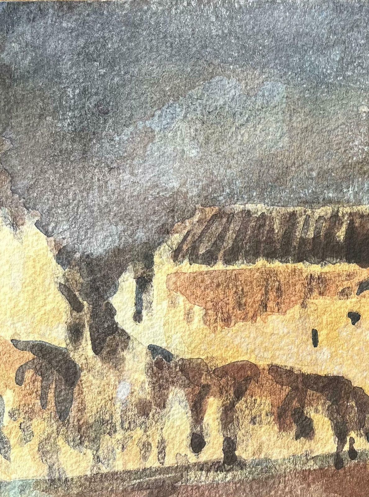 Maurice Mazeiliefrench Impressionist Watercolor Of A Sunlit Square With Architectural Buildings20th Century photo 163.0
