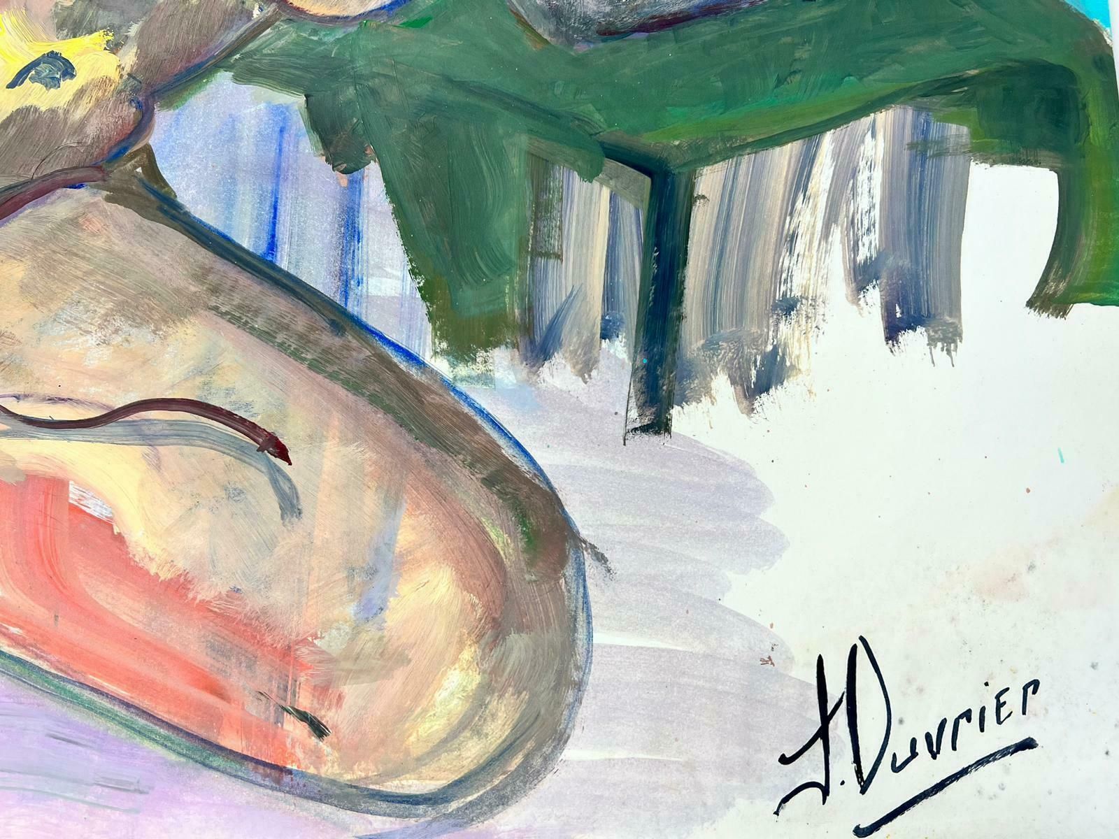 French Modernistreclining Nude Lady Model 1970's French Modernist Painting Provence Collection1970's photo buy