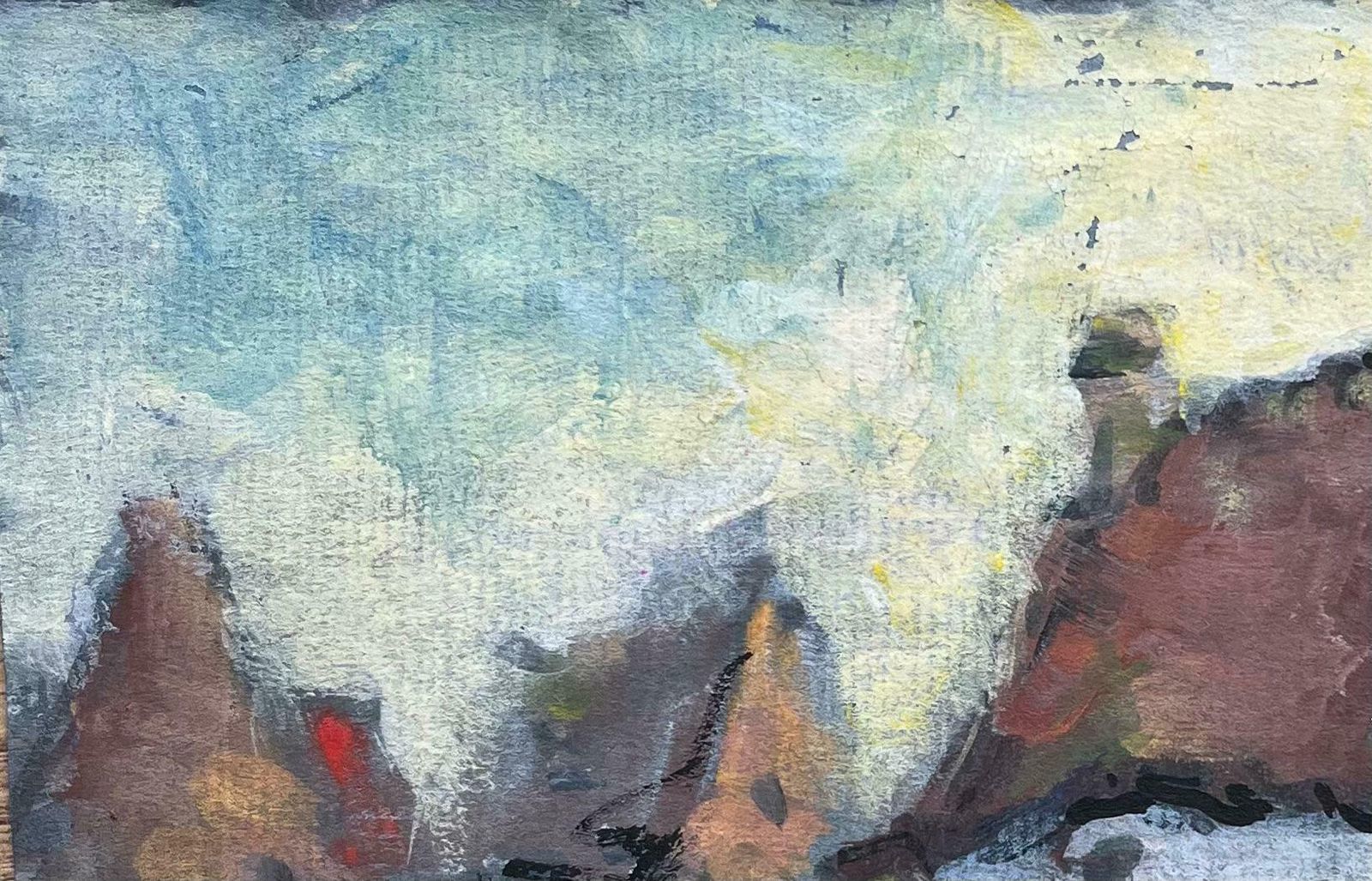 Maurice Mazeiliefrench Impressionist Painting Of Rustic Village Dwellings20th Century photo for sale