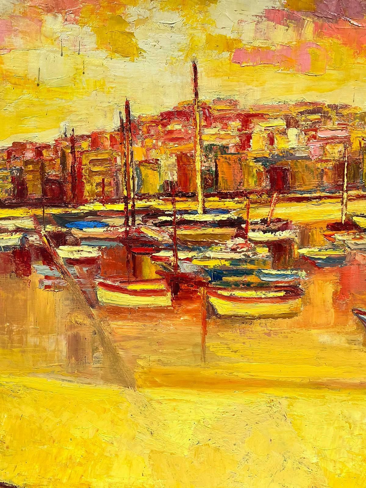 Josine Vignonmarseille Harbour 1960s French Impressionist Oil Burnt Orange Sienna Ochre Color1960's photo furniture