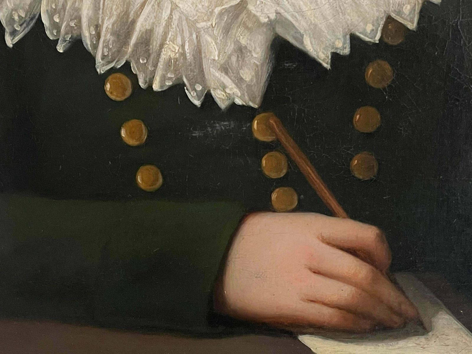 Fine 1800's Portrait Of Young Aristocratic Boy With Letter & Pen Oil On Canvas photo Art