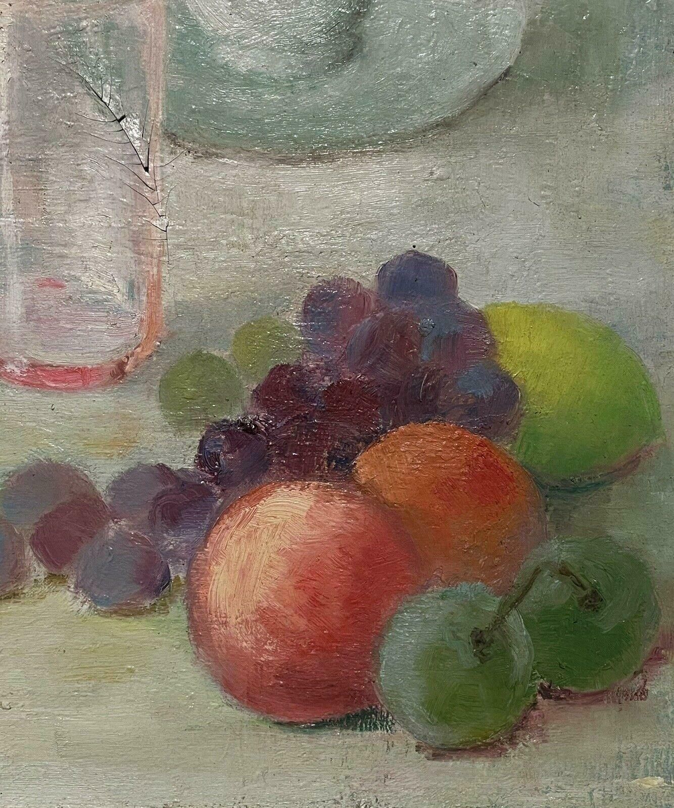 Unknown1960's French Still Life Signed Oil Fruit Bowl On Table Cup & Saucer Framedc. 1960's photo vinterior