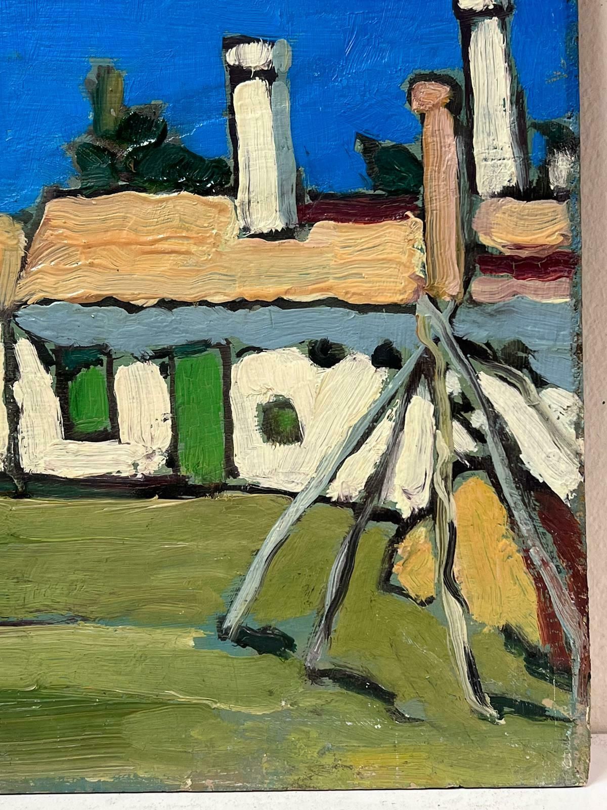 Georges Bordonovecontemporary French Impressionist Oil Old Houses In Landscape photo Art
