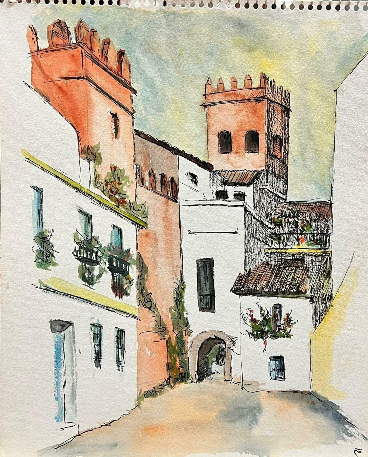 Bernard Labbe1950's Modernist/ Cubist Painting   French Town Landscape1950's photo furniture