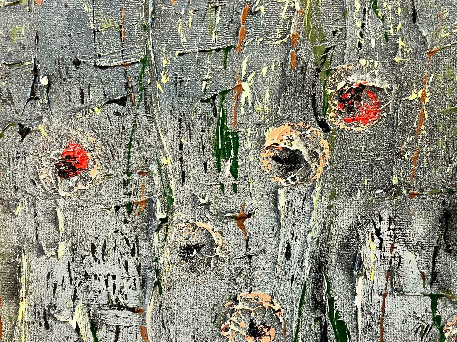 Contemporary British Large Modernist British Oil Poppies Abstract Painting photo Art