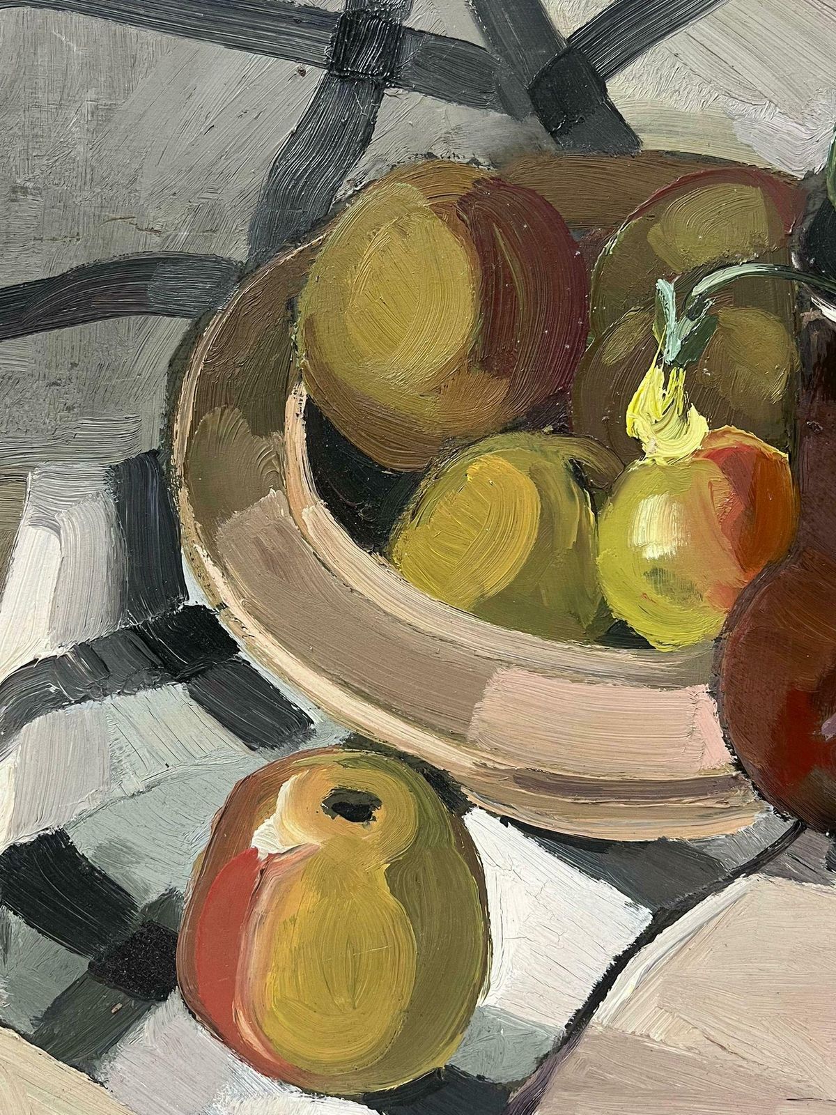 Y. Blanchon1930's French Impressionist Table Kitchen Table Interior Apples And Brown Jug 1930's photo furniture