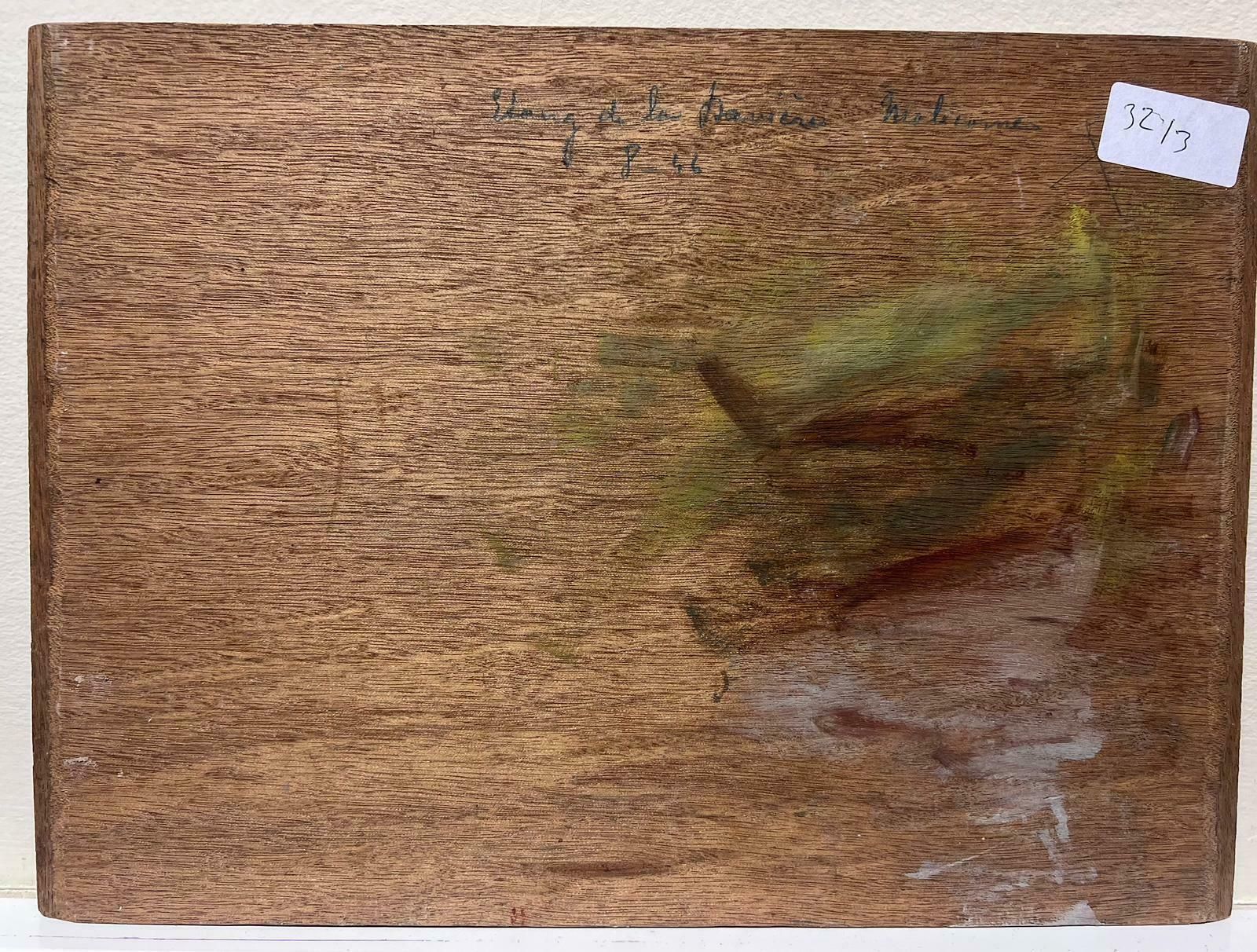 Edmond Quinton1930's French Impressionist Signed Oil Painting Cross Mile Stone By Lake1930's photo buy