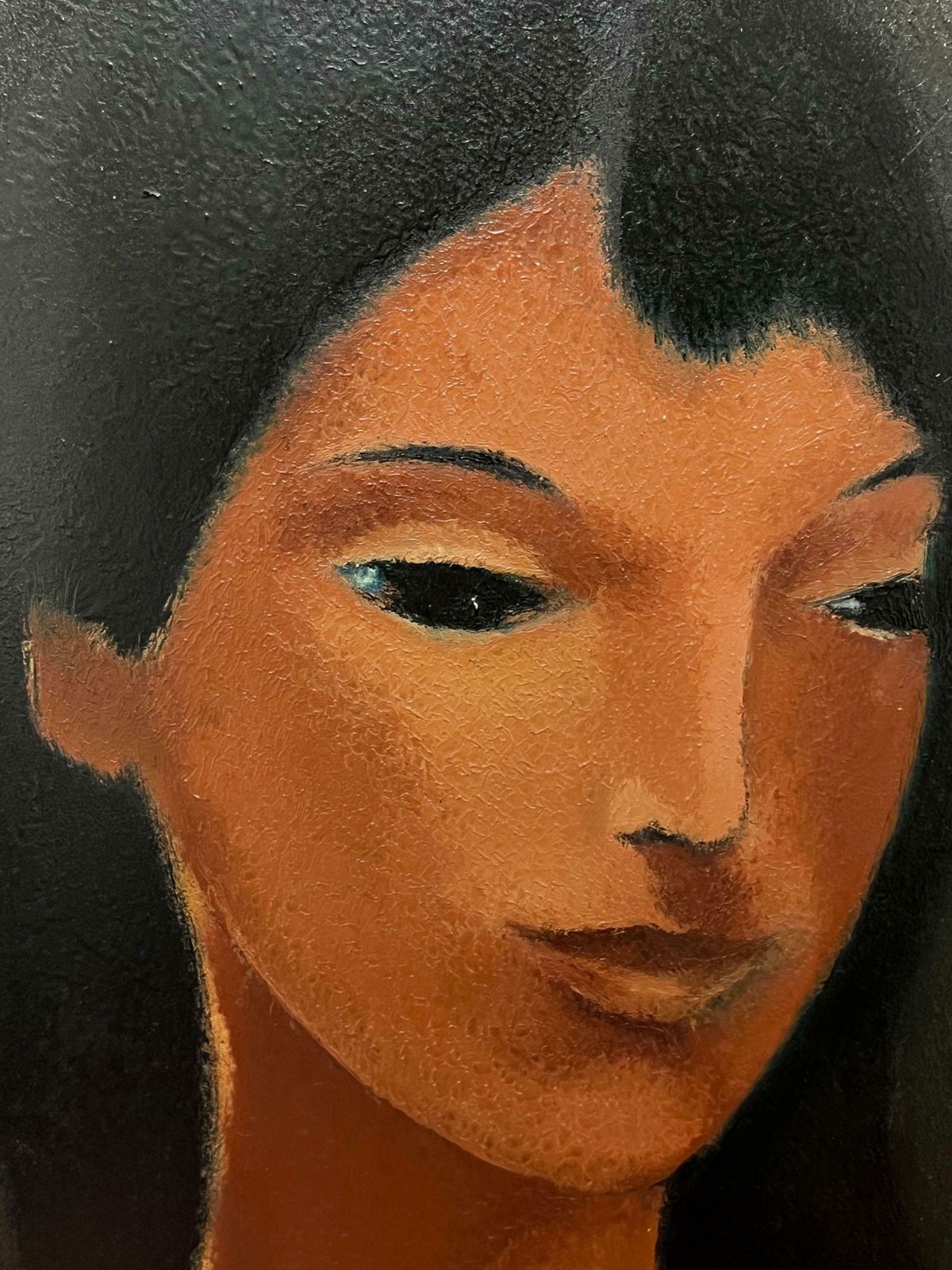 French School1960’s French Stylish Portrait Of A Woman Modernist Oil 19651965 photo for sale