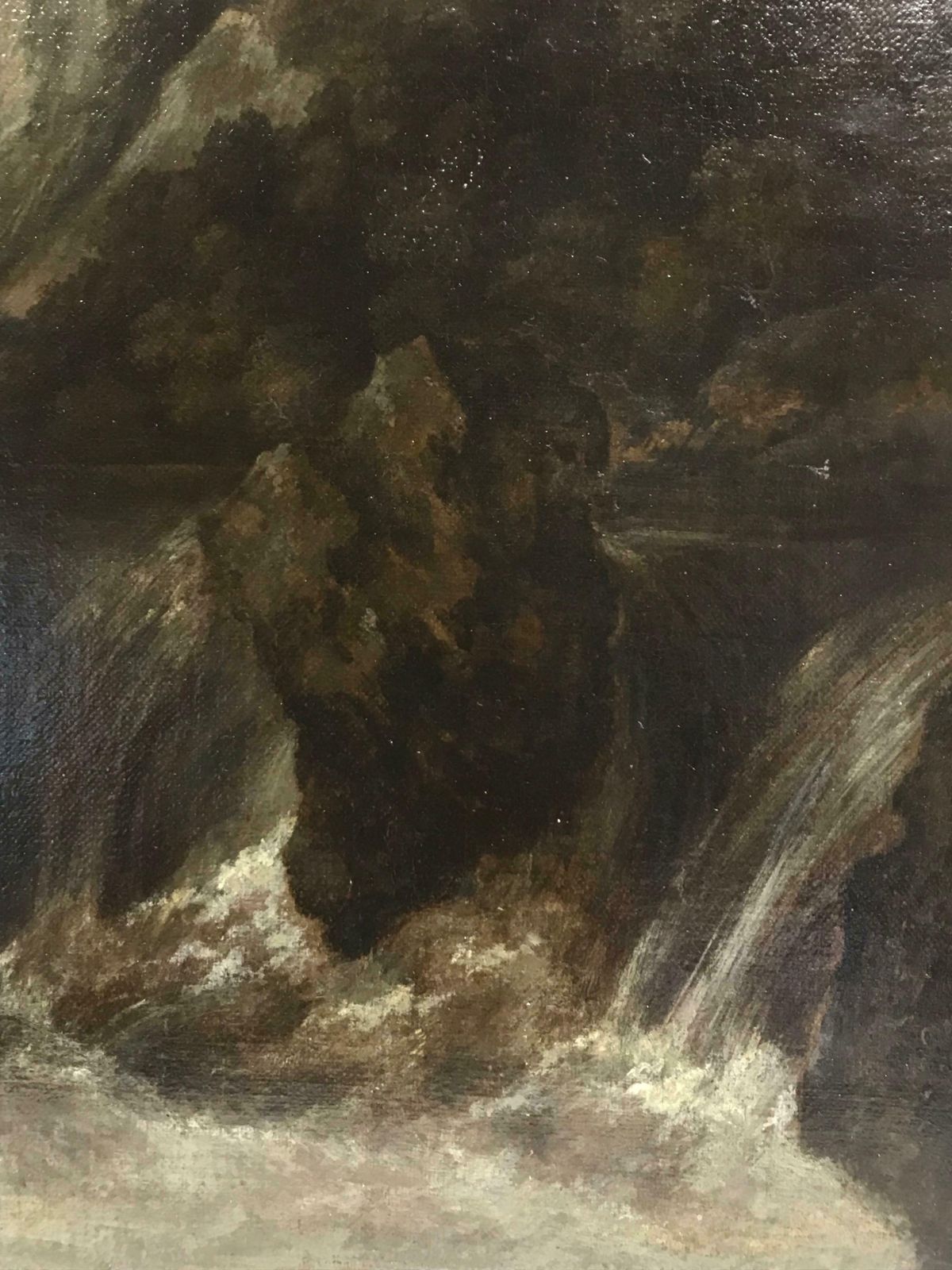 Fine 17th Century Italian Baroque Old Master Painting Waterfalls In Landscape17th Century photo for sale