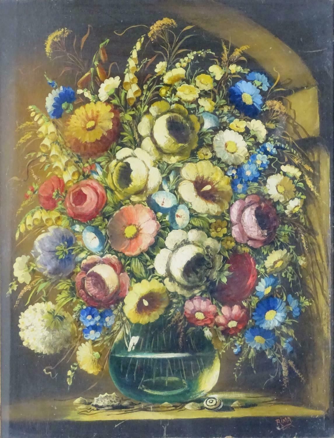 Rimaclassical Still Life Study Of Flowers In Vase Elaborate Grand Gilt Frame photo furniture