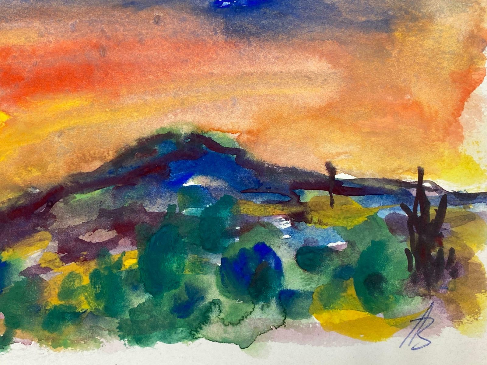Akos Biroprovence Sunset French Expressionist Original Paintingc.1980s photo 504.0