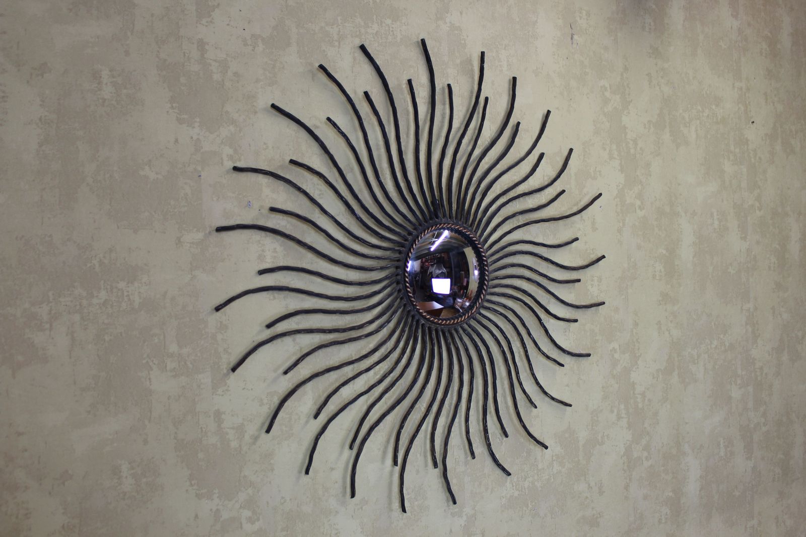 Large 1950’s French Metal Sunburst Mirror photo buy