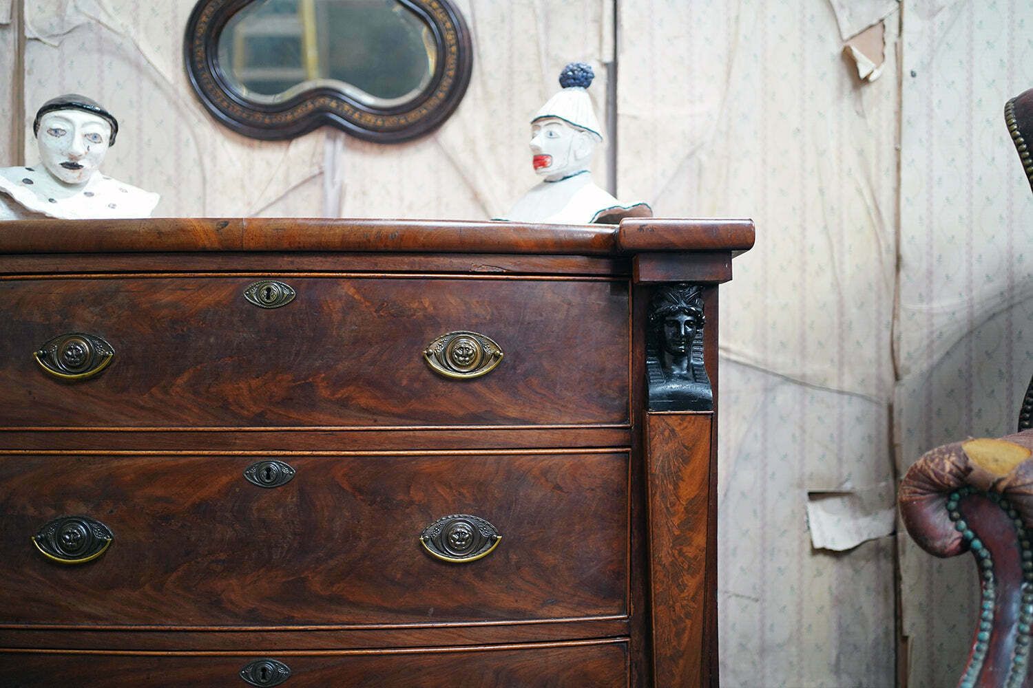A Fine Regency Period Mahogany & Ebonised Egyptian Revival Chest Of Drawers C.1810 photo buy