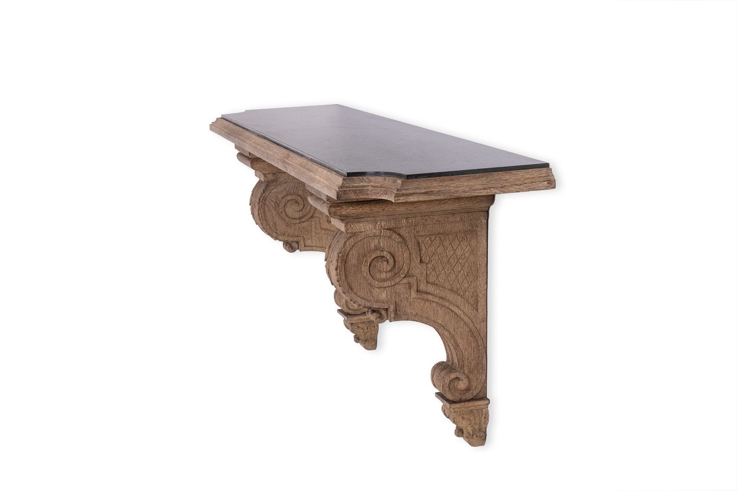 Jean Charles Moreux. Console In Carved Oak And Marble. 1940s. photo furniture