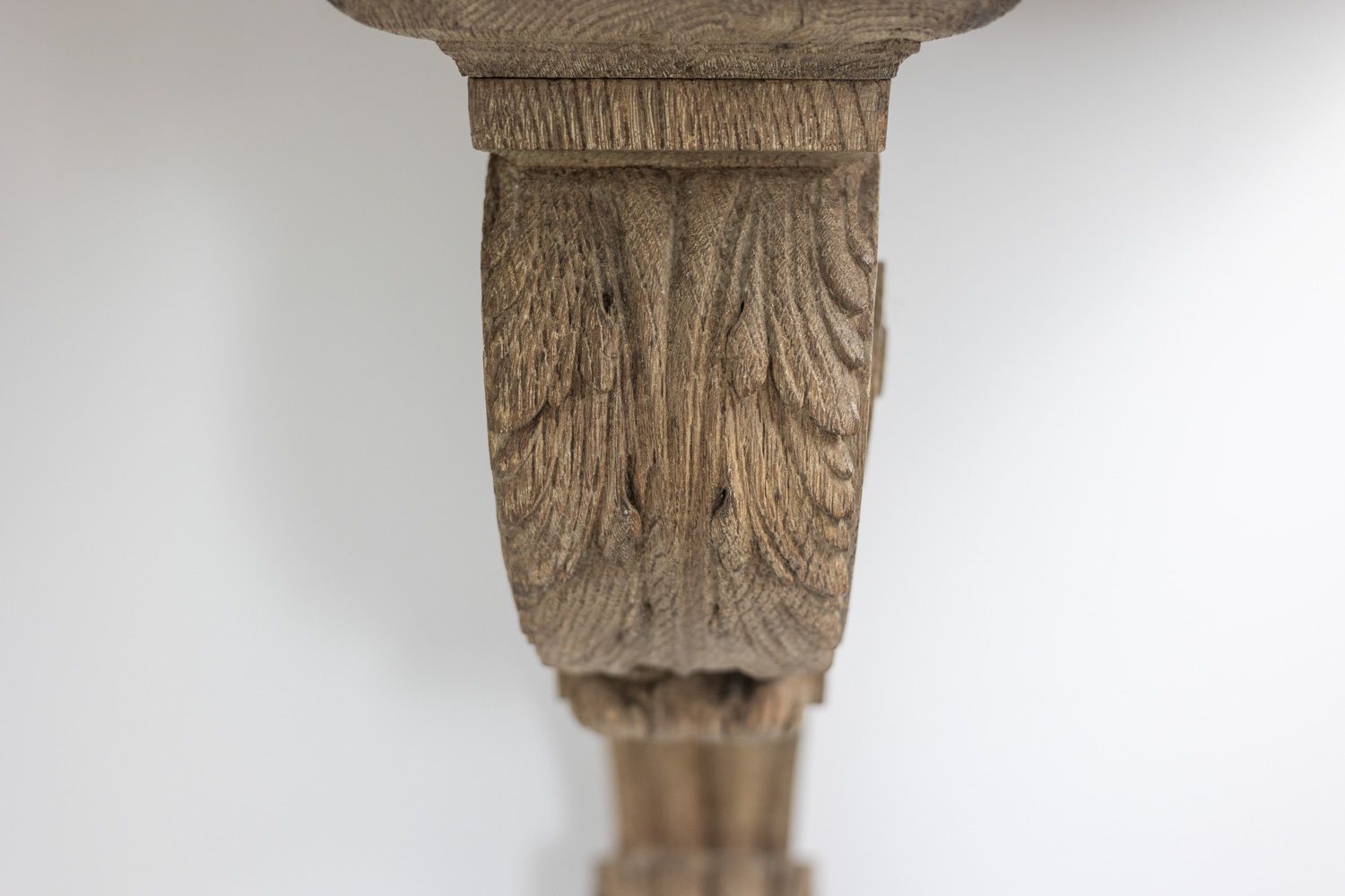 photo furniture Jean Charles Moreux. Console In Carved Oak And Marble. 1940s.