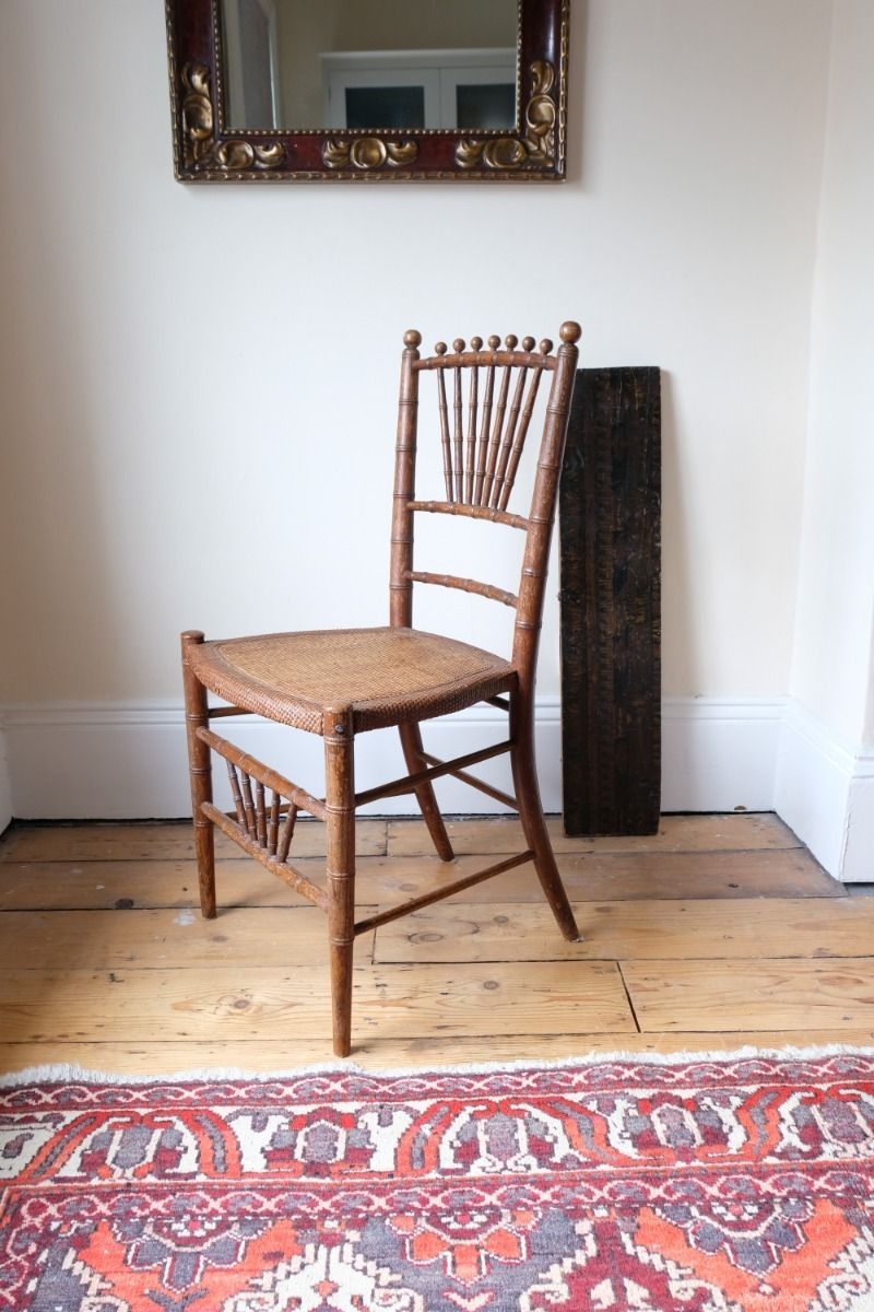 photo furniture Regency Faux Bamboo Painted Chair With Sunburst Back, England C.1820
