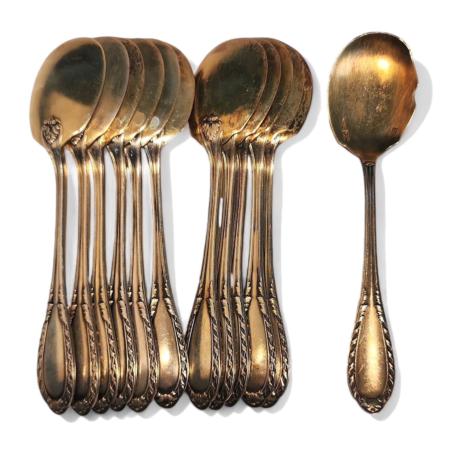 Early 20th Century Art Nouveau 12 Service Stainless Metal Flatware 176 Pieces Set Made In France Imported To Argentina By Walser, Wald Y Cia. photo buy