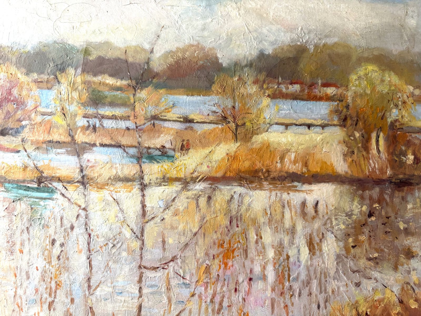 Vintage Mid Century Oil Painting By Artist St Clair photo furniture