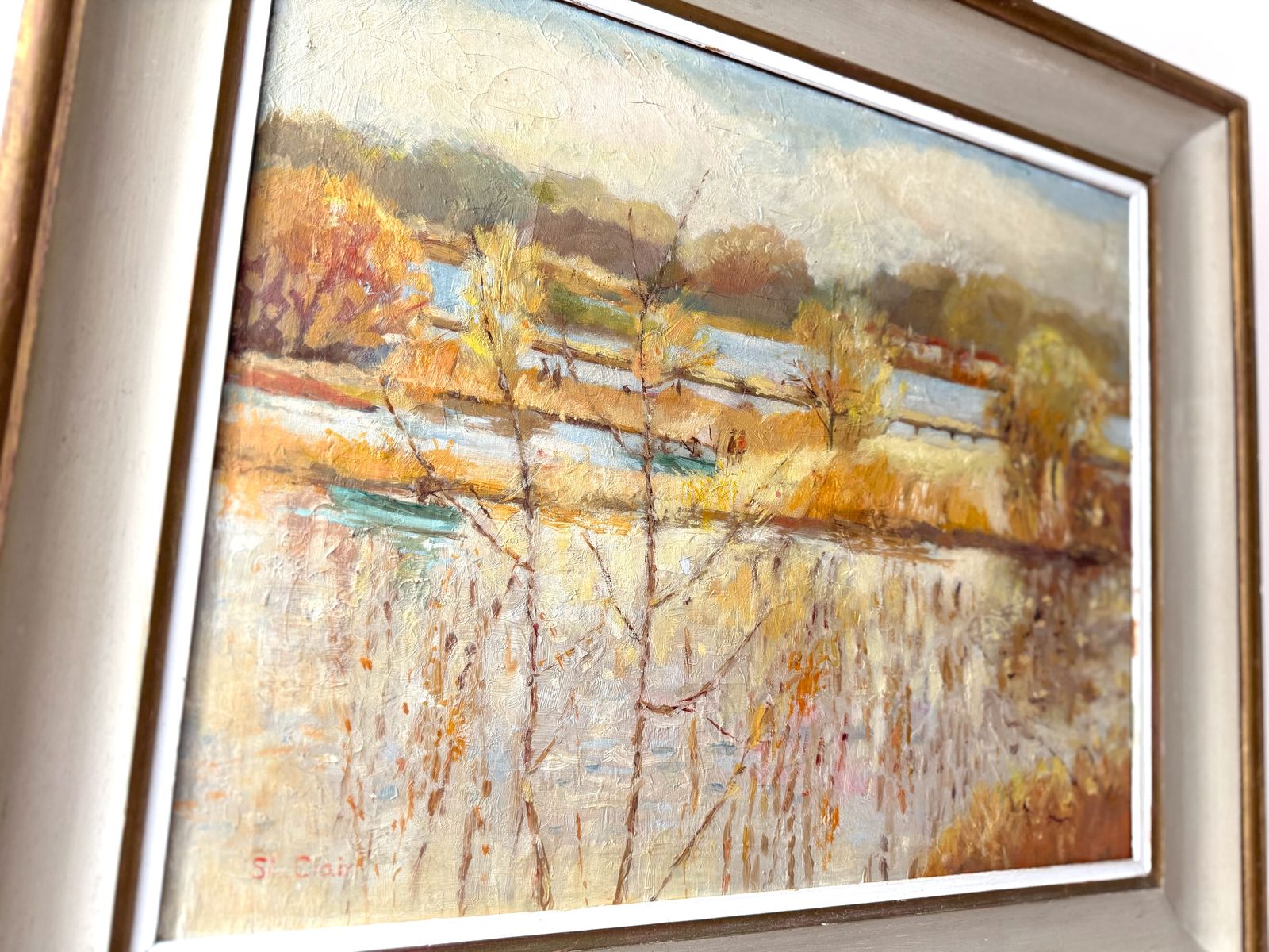 Vintage Mid Century Oil Painting By Artist St Clair photo vintage