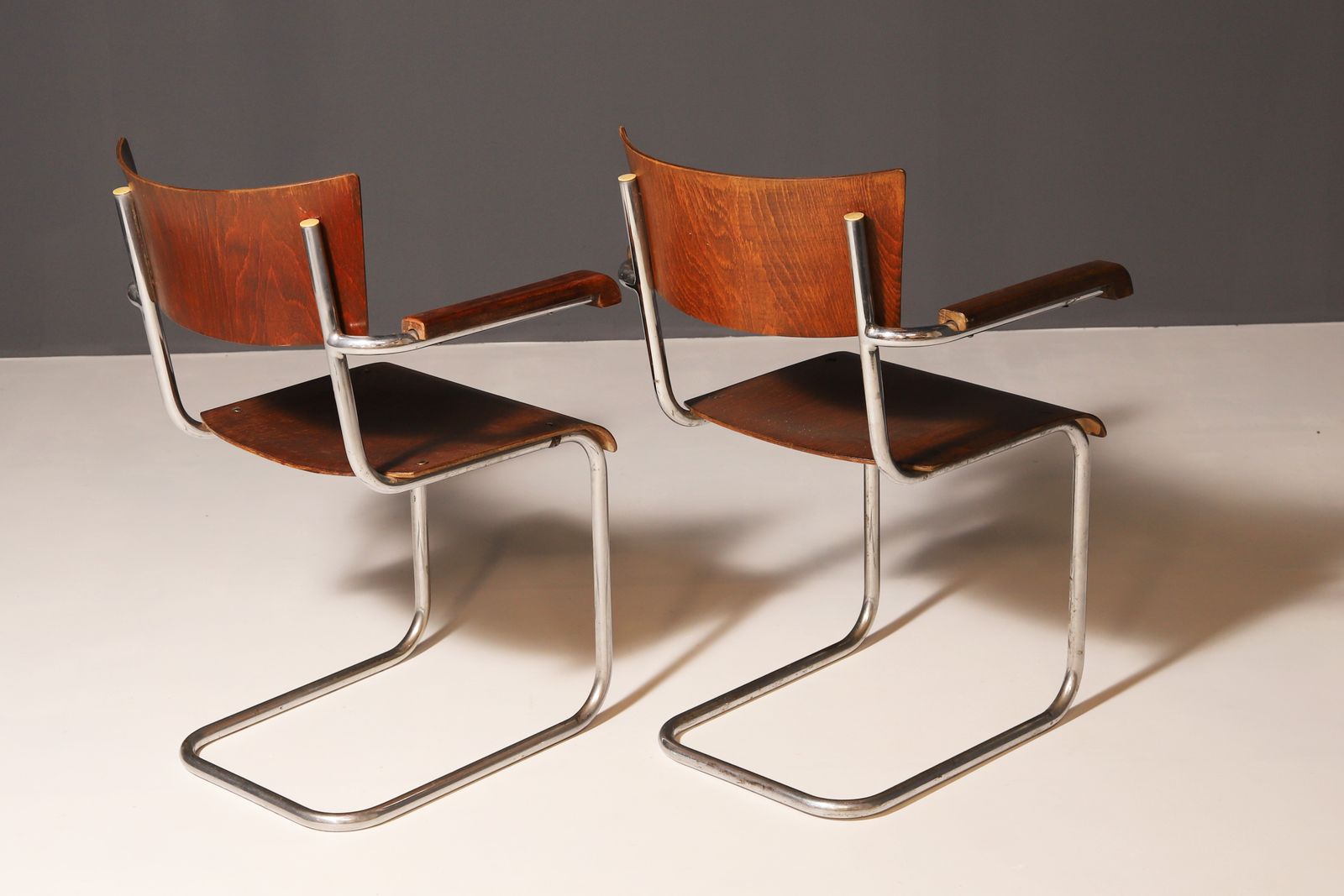 photo for sale Pair Of Tubular Desk Chairs B43 By Mart Stam, 1930´S