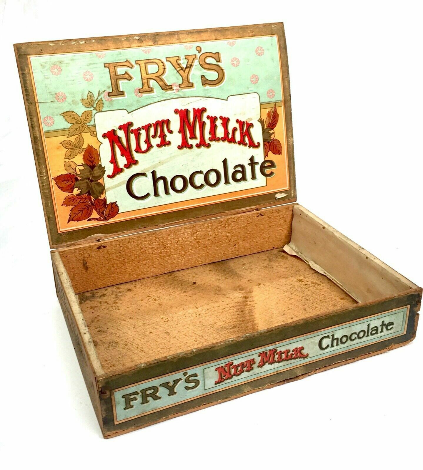 Antique Advertising   Fry's Nut Milk Chocolate Wooden Shop Display Box / Crate photo Home Decor