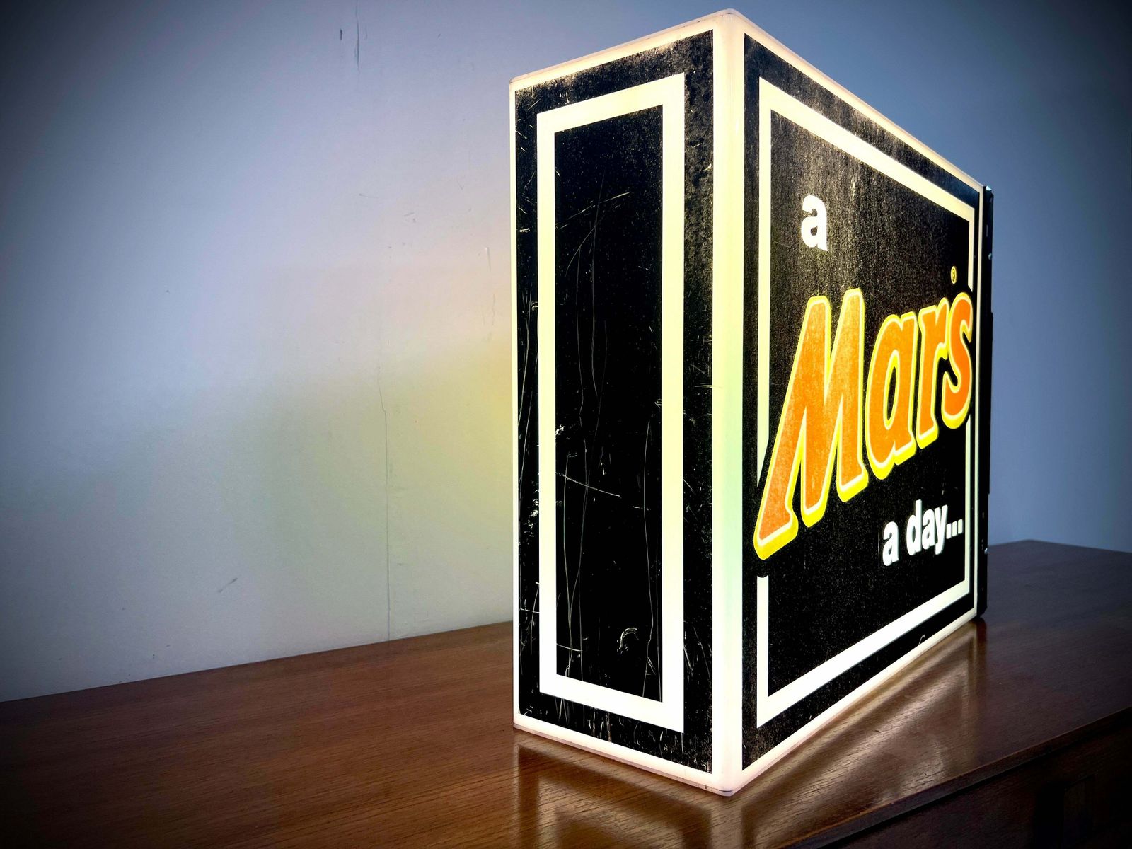 A Mars A Day…’, Vintage Illuminated Advertising Sign photo for sale