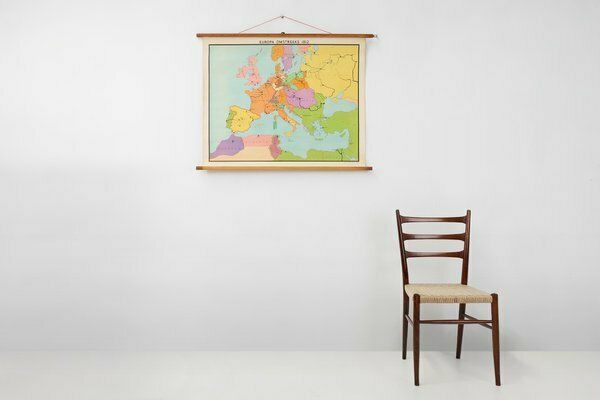 Vintage Historical Wall Map Of Europe Around 1812, Belgium, 1950s photo furniture
