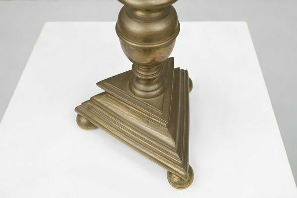 Large French Church Candlestick In Bronze, 1890s photo vintage
