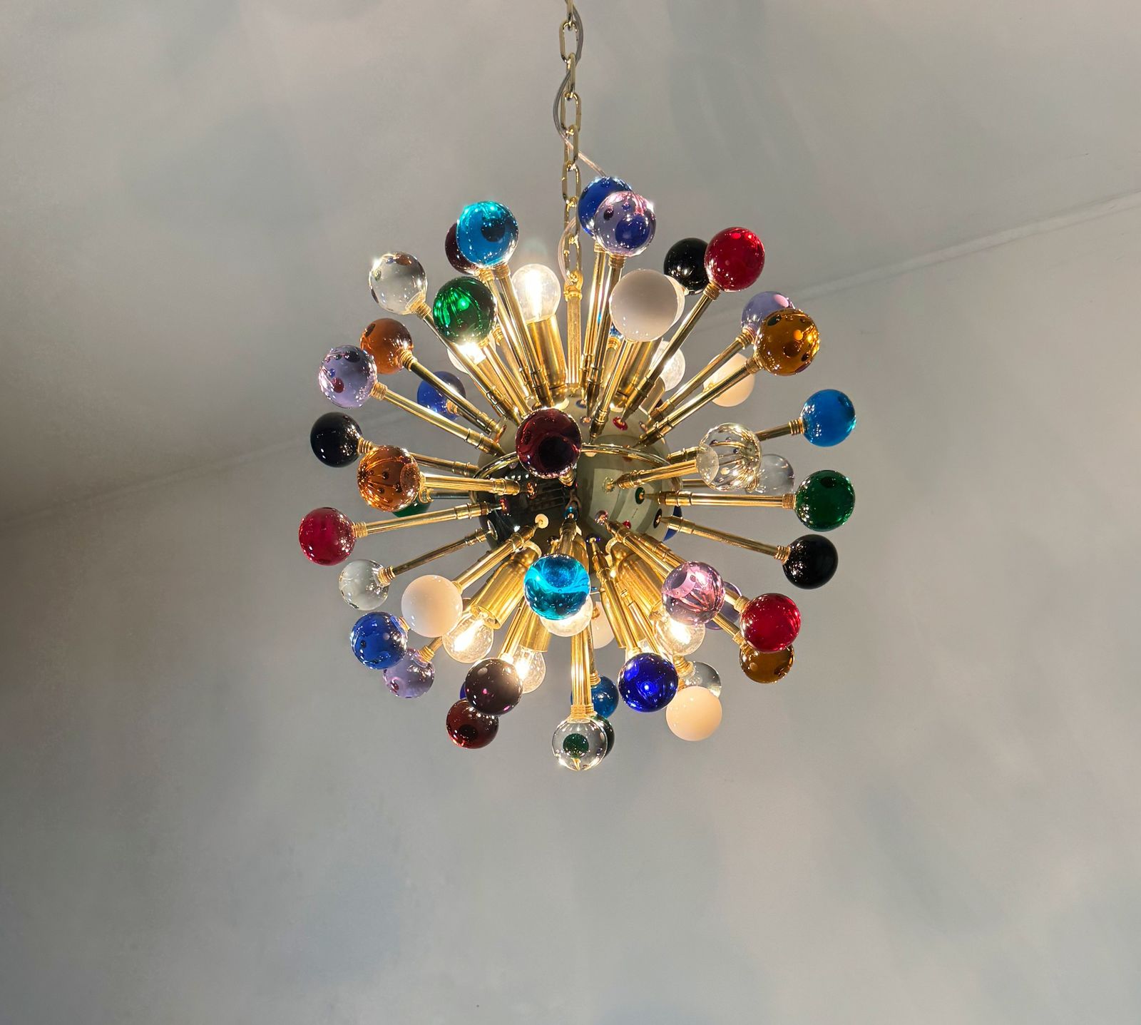 Spectacular Murano Multicolored Glass Sputnik Chandelier   51 Glasses photo buy