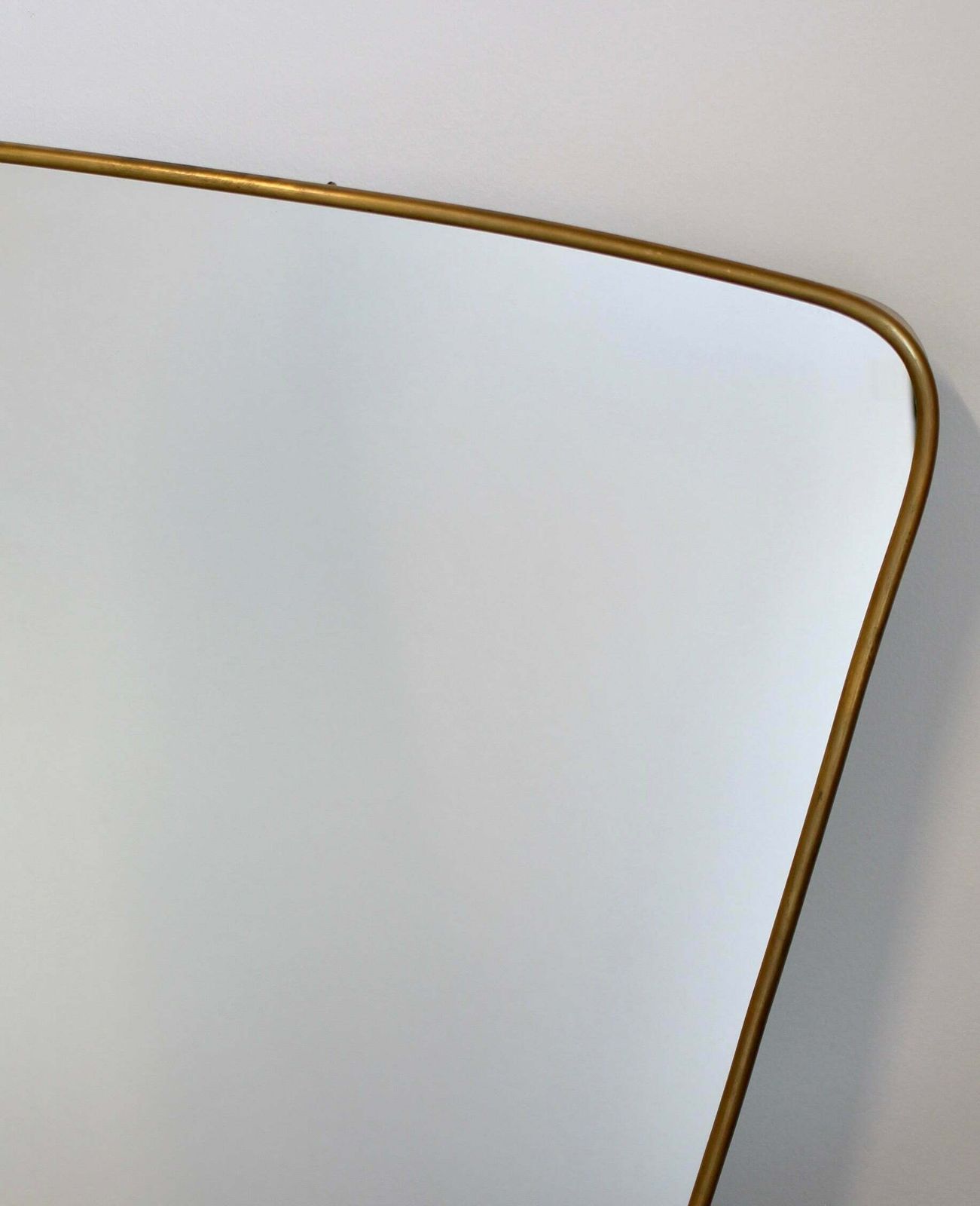 Mid Century Italian Wall Mirror With Brass Frame (Circa 1950s)   Large photo vintage