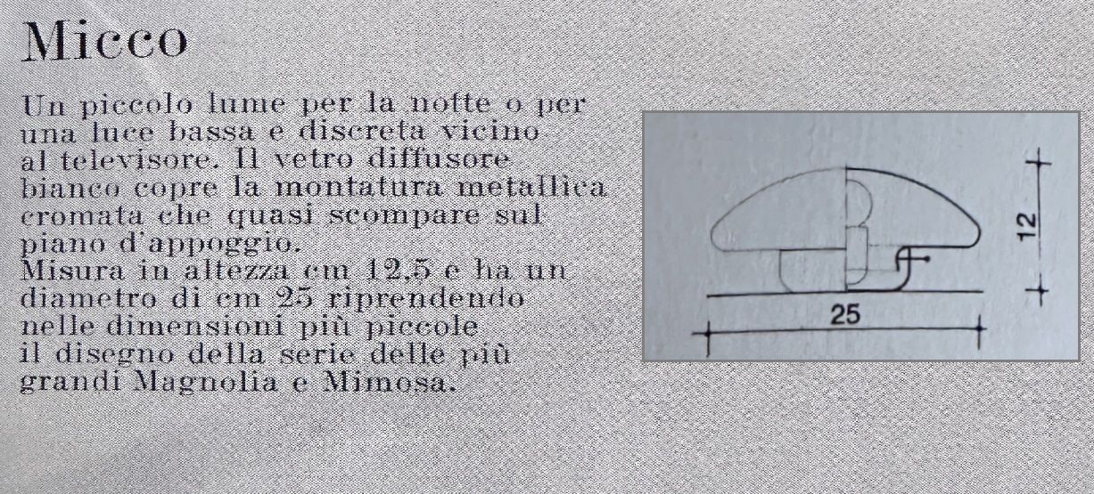Table Lamp Mod. Micco / Sergio Mazza For Quattrifolio 1964 photo vintage